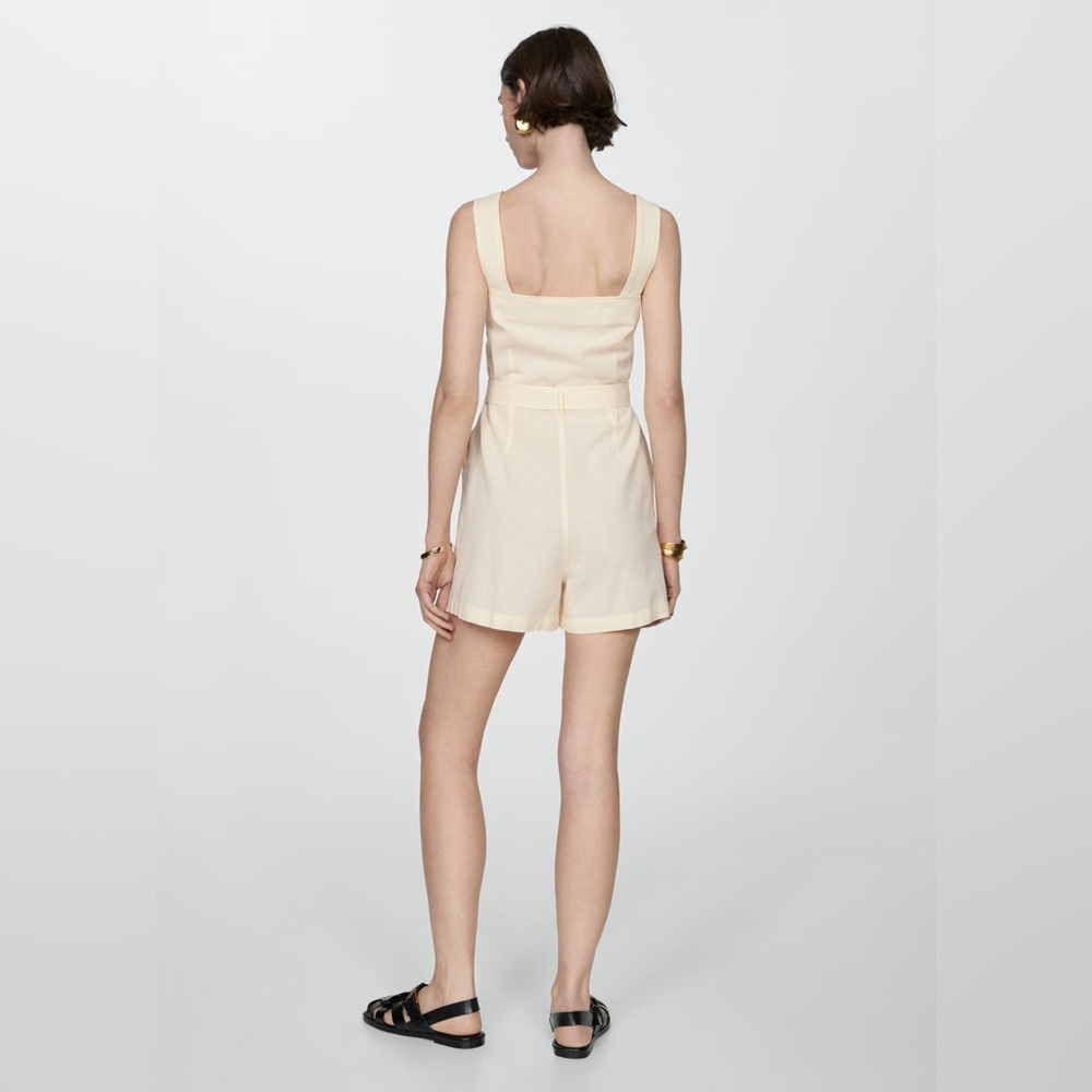Mango Cream short jumpsuit with buttons - Picture 4 of 4
